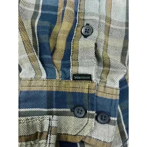 Marmot Men's Button Up Shirt XL Lightweight Plaid Soft Outdoor Hiking - Picture 6 of 14